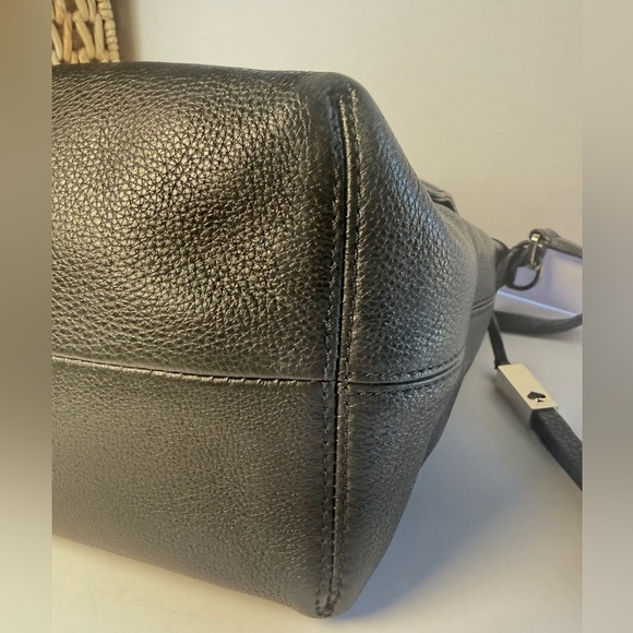 Kate Spade New York Black Pebbled Soft Leather Satchel Crossbody Bag Purse - Picture 6 of 11